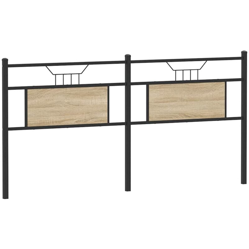 Tête de lit chêne sonoma 180 cm bois d'ingénierie et acier Vidaxl