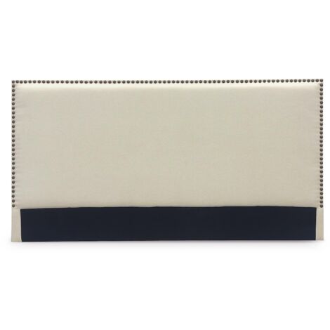 Tête de lit cloutée en tissu lin beige 160 cm LINDA