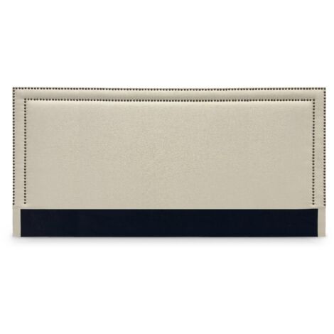 Tête de lit cloutée en tissu lin beige 180 cm LYVE