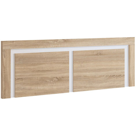 Tête de lit coloris chêne/blanc - Longueur 155 cm x Hauteur 60 x Profondeur 3 cm
