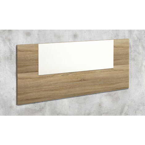 Tête de lit coloris Chêne cambrian/blanc - Longueur 110 x profondeur 1,9 x hauteur 45 cm -PEGANE-