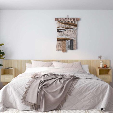 Tête de lit Contemporain Pour Lit adulte avec armoires Chêne sonoma Bois d'ingénierie 47732