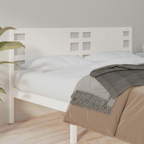 Tête de lit Contemporain Pour Lit adulte | Blanc 146x4x100 cm Bois massif de pin 34593 - Blanc
