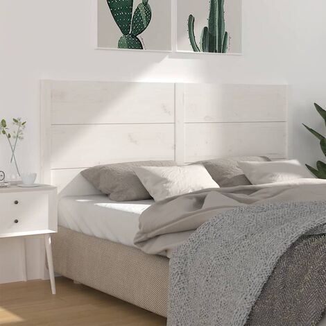 Tête de lit Contemporain - Tête de lit pour Chambre Maison - Blanc 206x4x100 cm Bois massif de pin -28248 - Blanc