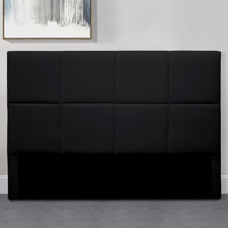 Tête de lit contemporaine 140 cm – Polyuréthane noir – Dimensions 140 x 8 x 103.5 cm – Design carré élégant – Meubler Design