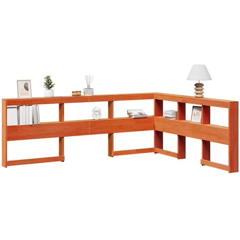 Tête de lit de bibliothèque en forme de l bois massif de pin Vidaxl