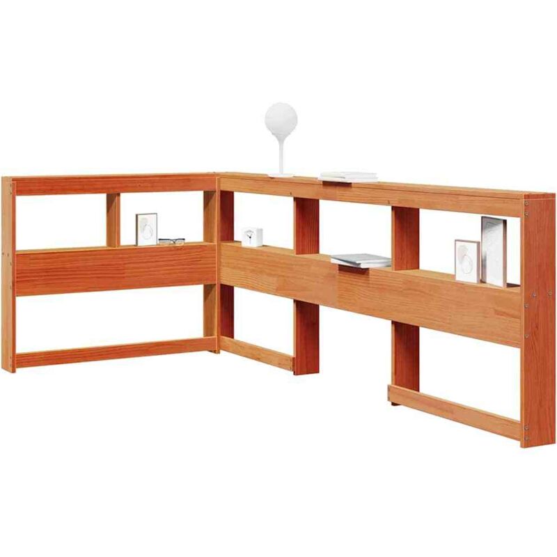 Tête de lit de bibliothèque en forme de l bois massif de pin Vidaxl