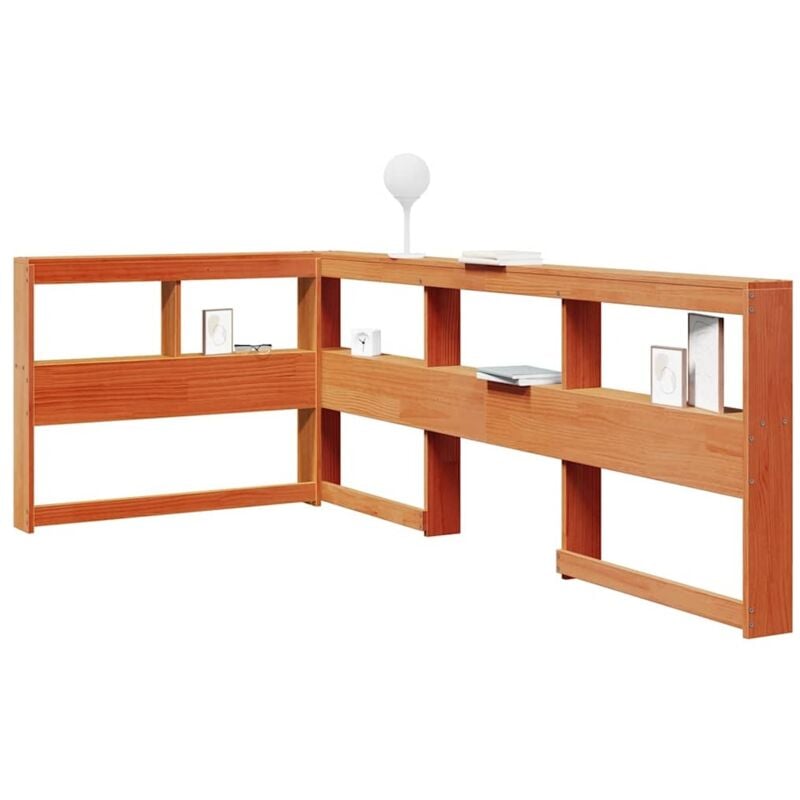 Tête de lit de bibliothèque en forme de l bois massif de pin Vidaxl