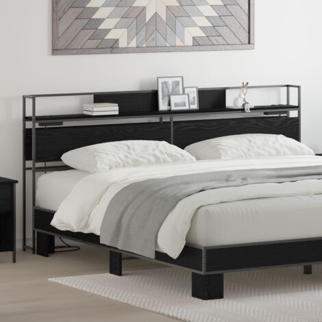 Tête de lit de rangement Chêne noir 180 cm Bois d'ingénierie vidaXL