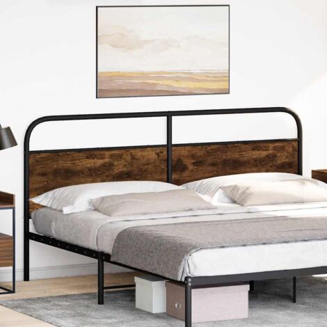 Tête de lit de remplacement chêne fumé 180 cm acier et bois d'ingénierie