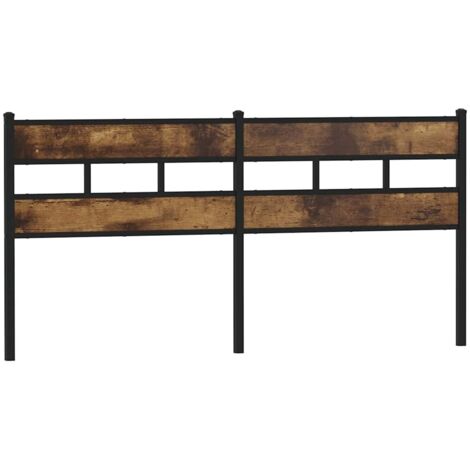Tête de lit de remplacement chêne fumé 180 cm fer et bois d'ingénierie