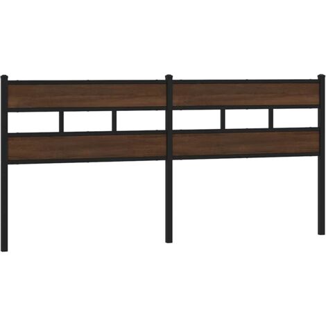 Tête de lit de remplacement chêne marron 180 cm acier et bois d'ingénierie