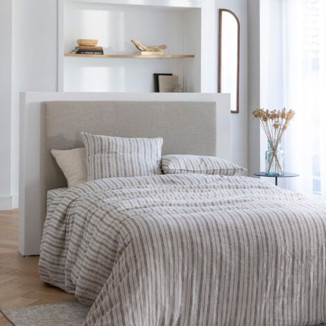Tête de lit déco beige lin - SOMEO 140