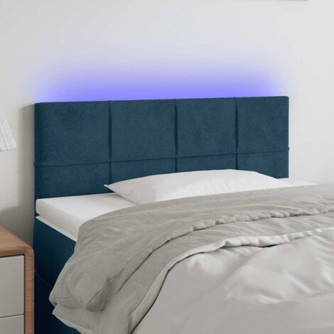 Tête de lit Décoratif à LED Bleu foncé 100x5x78/88 cm Velours -BV78412