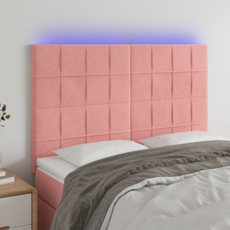 Tête de lit Décoratif à LED Rose 144x5x118/128 cm Velours -BV46537