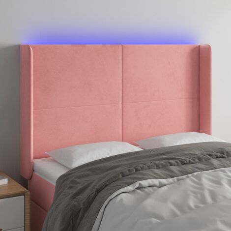 Tête de lit Décoratif à LED Rose 147x16x118/128 cm Velours -BV99166