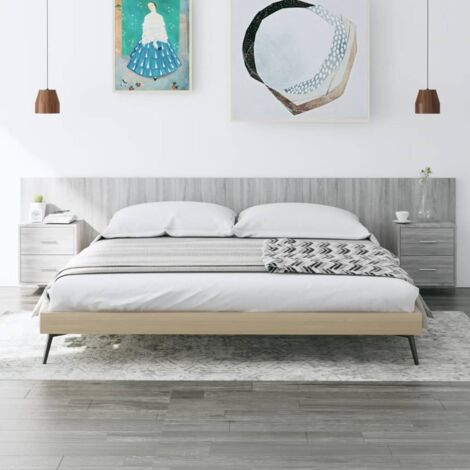 Tête de lit Design industriel - Pour Lit adulte - avec armoires Gris sonoma Bois d'ingénierie Chic-147790