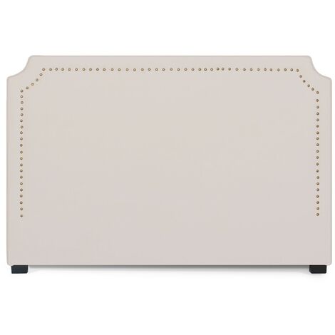 Intensedeco – Tête de lit velours 180cm beige – Hauteur 120cm – Clous tapissiers décoratifs – Style art déco pour chambre élégante