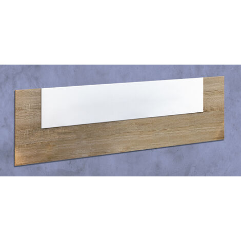 Tête de lit double coloris Chêne cambrian/blanc - Longueur 160 x profondeur 1,9 x hauteur 45 cm -PEGANE-