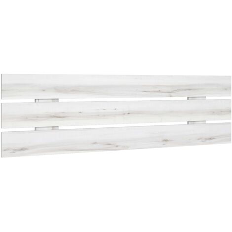 Tête de lit double Domtorio Lucca de style contemporain en blanc Albo pour lits de 150/135 cm