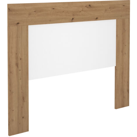 Tête de lit en bois coloris chêne Albar /blanc - Longueur 160 x Profondeur 25 x Hauteur 130 cm