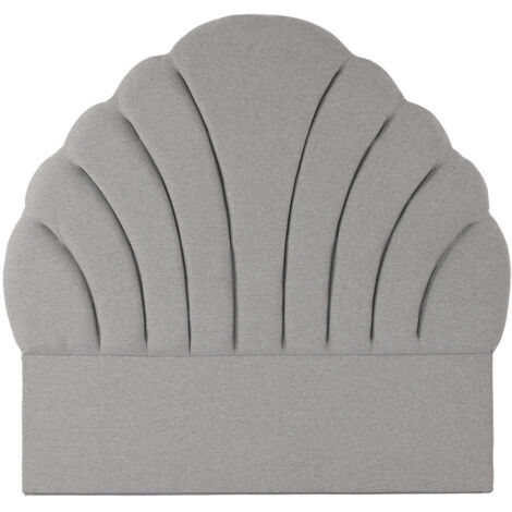 Tête de lit en bois et polyester coloris gris - longueur 157 x profondeur 8 x Hauteur 160 cm