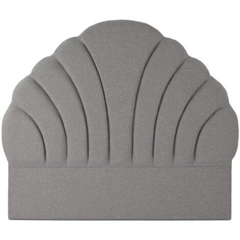 Tête de lit en bois et polyester coloris gris - longueur 189 x profondeur 8 x Hauteur 180 cm