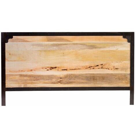 Tête de lit en bois manguier massif et métal noir L165 cm INDUSTRIA