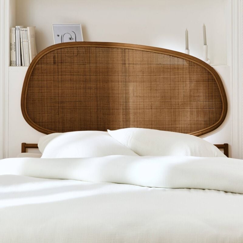 Sweeek - Tête de lit en rotin foncé 140 cm