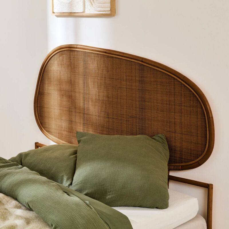 Tête de lit en rotin foncé 160 cm