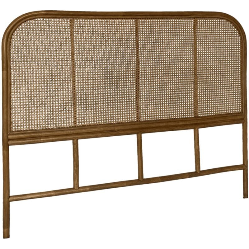 Sweeek - Tête de lit en rotin foncé et cannage. Sumatra 140 cm