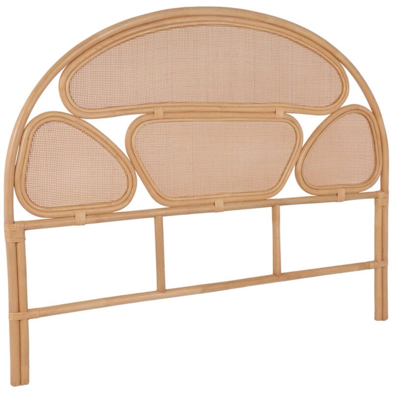 Tête de lit en rotin naturel et cannage. bois clair. bohème. L142 x P3 x 115cm