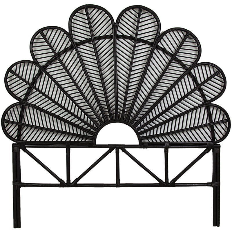 Tête de lit en rotin noir