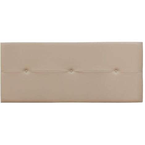 Tête de lit en simili-cuir coloris beige - longueur 160 x profondeur 4 x hauteur 55 cm -PEGANE-