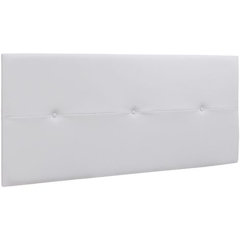 Tête de lit en simili-cuir coloris blanc - longueur 160 x profondeur 4 x hauteur 55 cm -PEGANE-