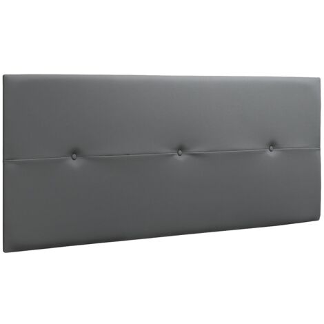 Tête de lit en simili-cuir coloris gris - longueur 160 x profondeur 4 x hauteur 55 cm -PEGANE-