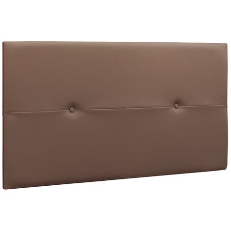 Tête de lit en simili-cuir coloris marron chocolat - longueur 110 x profondeur 4 x hauteur 55 cm -PEGANE-