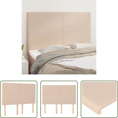 Tête de lit en similicuir -  Tête de lit Cappuccino 144 x 5 x 118/128 cm Similicuir