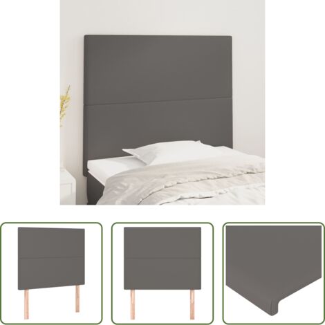Tête de lit en similicuir -  Tête de lit Gris 100x5x118/128 cm Similicuir