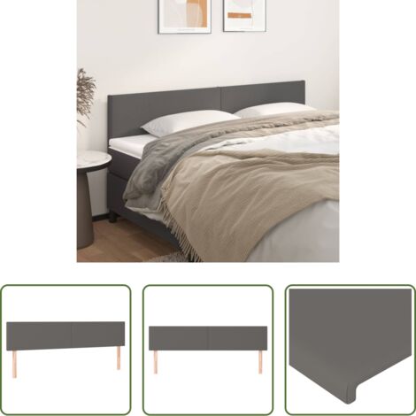 Tête de lit en similicuir -  Têtes de lit Gris 180x5x78/88 cm Similicuir