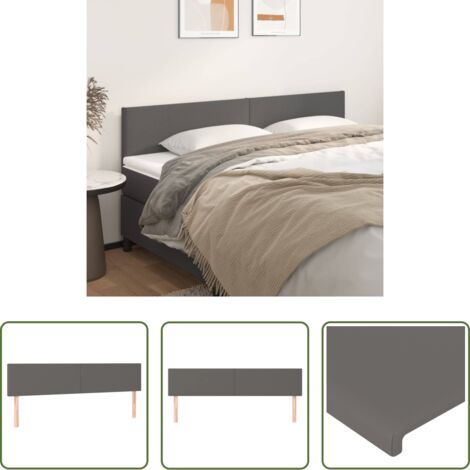 Tête de lit en similicuir -  Têtes de lit Gris 200x5x78/88 cm Similicuir