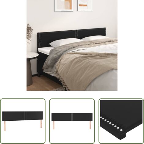 Tête de lit en similicuir -  Têtes de lit Noir 180x5x78/88 cm Similicuir