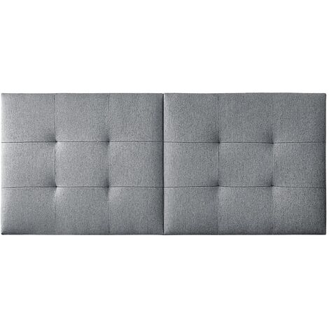 Tête de lit en tissu coloris gris - longueur 160 x profondeur 5 x hauteur 60 cm -PEGANE-