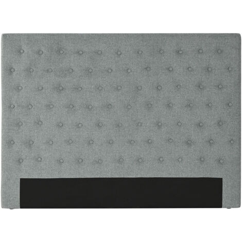 Tête de lit en tissu polyester coloris vert menthe et bois - longueur 164 x profondeur 9 x Hauteur 123 cm