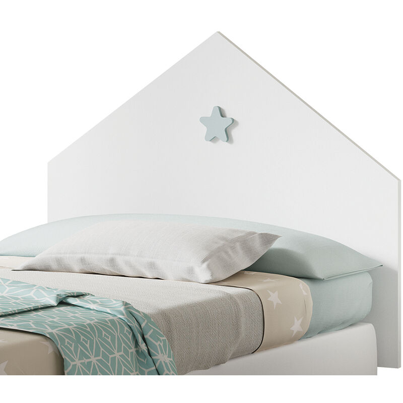 Tête de lit enfant, coloris blanc - Hauteur 80 x Longueur 100 x Profondeur 1.6 cm -PEGANE-