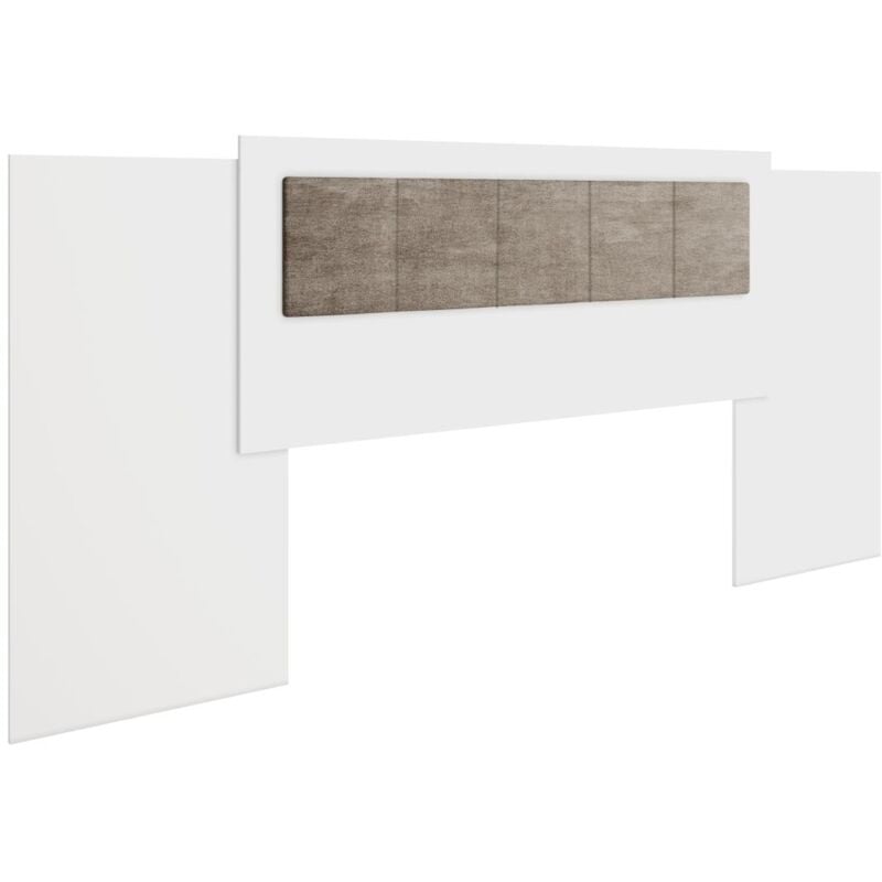 Tête de lit extensible 140/160/180 cm - Blanc et taupe - kylana