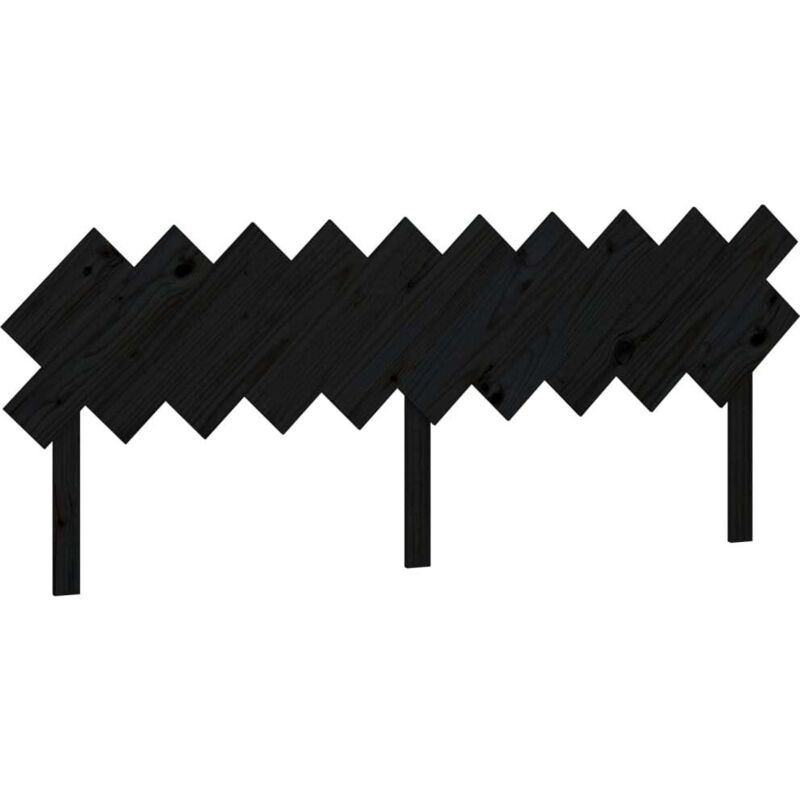 Tête de lit Noir 196x3x80,5 cm Bois massif de pin