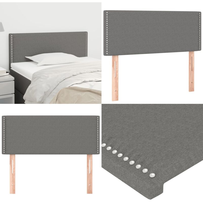 Tête de lit Gris foncé 80x5x78/88 cm Tissu - Tête De Lit - Literie - Meuble De Chambre - Têtière De Lit - Literie Moderne - Home & Living