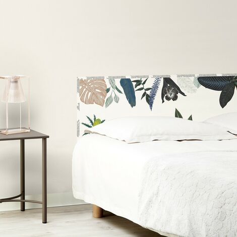 Tête de lit L180xH 70cm Jungle Douanier Rousseau Blanc - Multicolore