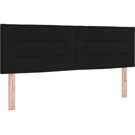 Tête de lit LED avec bandes LED Noir 160 cm tissu